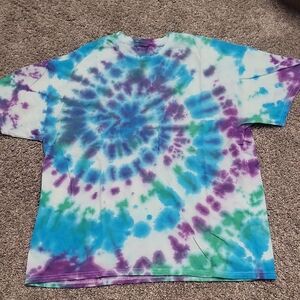 Tie-Dye T-Shirt in Blue, Green, and Purple